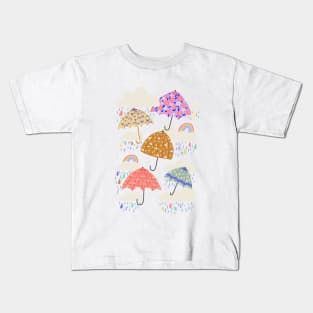 Spring Rain on Blue Kids T-Shirt